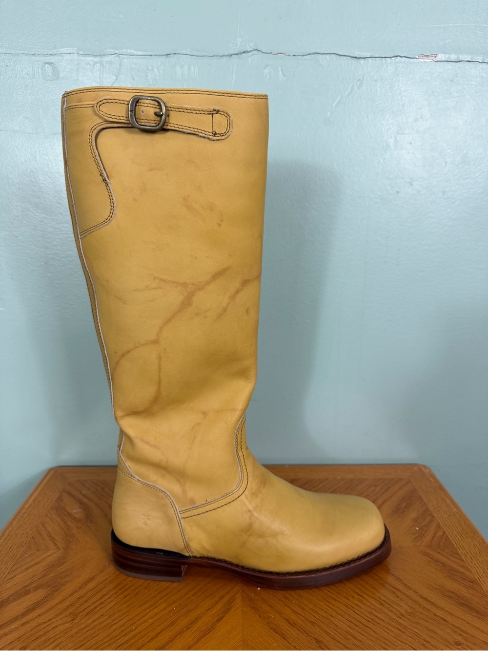 FRYE Campus Low Heel Tall Riding Boot Yellow Banana 9.5B